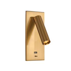 аплик H67 SCONCE RECESSED LED 3W METAL BRUSSED BRASS USB