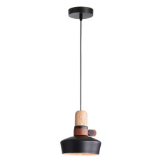 пендел 1990 PENDANT LIGHT 1XE27 BLACK WOOD LEATHER