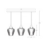 полилей 19242 PENDANT LIGHT 3XE27 MAX 40W CLEAR GLASS-BRAS - Изображение 2