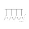 полилей 1993-B  PENDANT LIGHT 4XE27 MAX 40W BLACK - Изображение 3