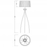 лампион / правостояща лампа 4638 Floor Lamp 3L Chrom/White Shade 3x13W E27