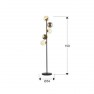 лампион / правостояща лампа 494511 INOA- FLOOR LAMP 5L BLACK-SMOKE-AMBER - Изображение 3