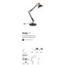 настолна лампа, спот лампа WALLY TL1 TOTAL BLACK - Изображение 2