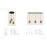 полилей 23232 LINE LED LIGHT 3X12W 3000K GLASS BLACK-GOLD - Изображение 5