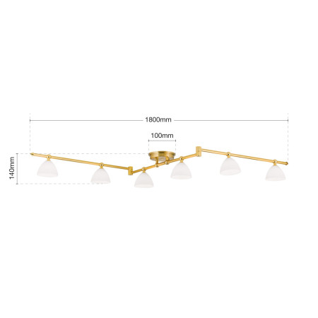 плафон Str 10-374/6 gold-matt/438 opal - Изображение 6