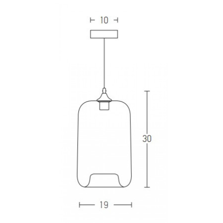 пендел 14101 PENDANT LAMP E27 MAX 40W GLASS SMOKED GREY - Изображение 3