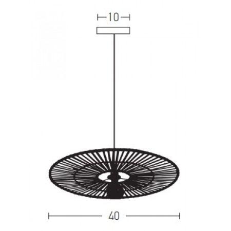 пендел 19105 PENDANT LAMP E27 MAX 40W BLACK BAMBOO - Изображение 3