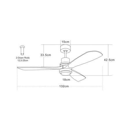 плафон 19141 PENDANT FAN BLACK NATURAL WOOD LED 15W - Изображение 3