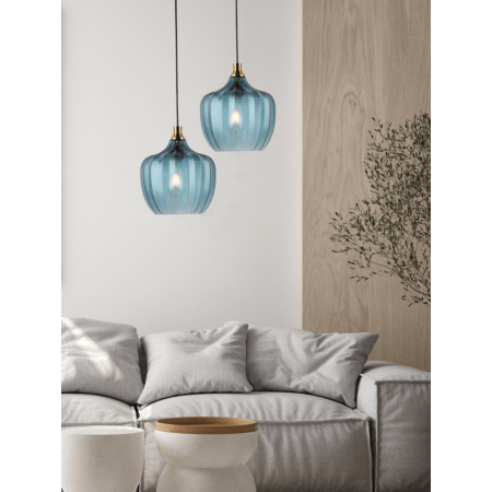 пендел 19175 PENDANT LAMP E27 MAX 40W GLASS INK BLUE - Изображение 1