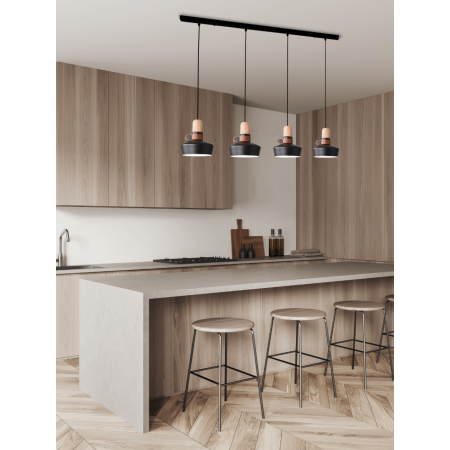 полилей 1993-B  PENDANT LIGHT 4XE27 MAX 40W BLACK - Изображение 2