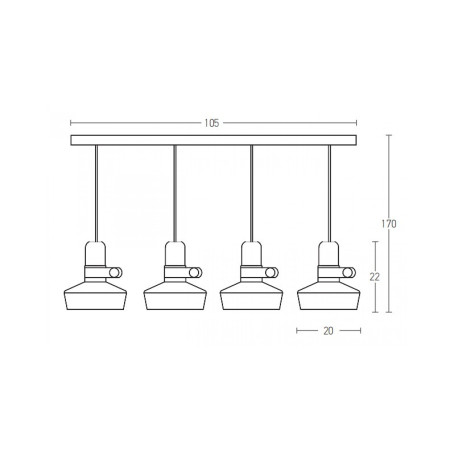 полилей 1993-W PENDANT LAMP 4XE27 MAX 40W WHITE - Изображение 1
