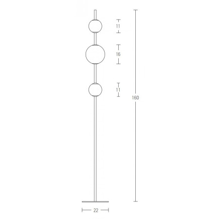 лампион / правостояща лампа 20135 FLOOR LIGHT LED 12W 3000K METAL GLASS BLACK - Изображение 3