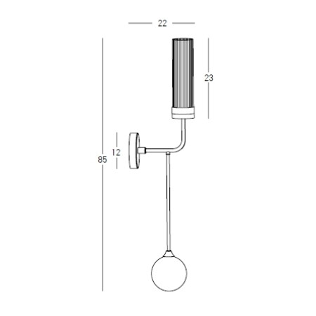 аплик 22054 WALL LAMP G9 +E27 OPAL GLASS BLACK ANTIQUE - Изображение 3