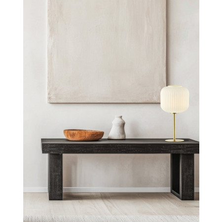 настолна лампа 20252 TABLE LAMP E27 MAX 25W METAL GLASS WHITE GOL - Изображение 2