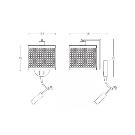 аплик 20355 WALL LIGHT LED 3W+E27 MAX 40W 3000K BUSH BLA - Изображение 2