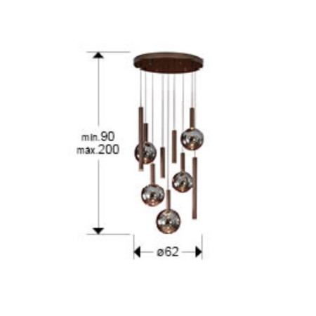 полилей 216975 SAPORE - LAMP 9L DARK BRONZE - Изображение 4