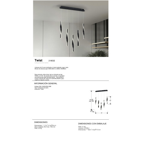 полилей 219532 TWIST - LAMP 5L BLACK - Изображение 4