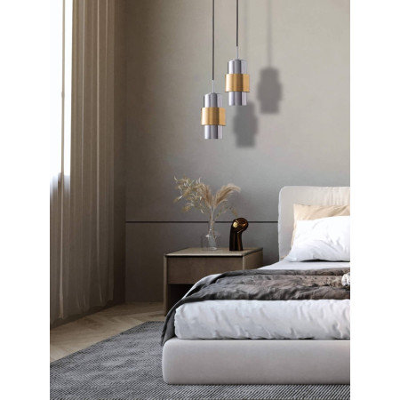 пендел 22001 PENDANT LIGHT E27 MAX 40W GOLD MATT CHROME - Изображение 1