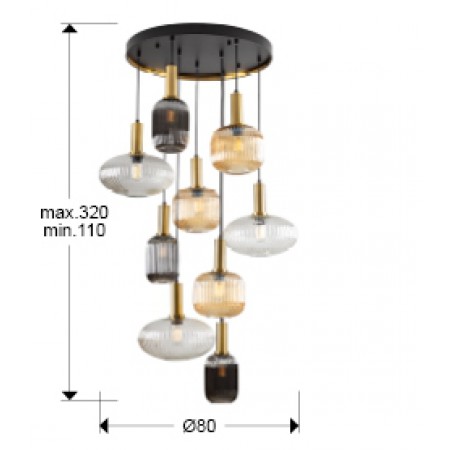 полилей 225090D NORMA LAMP 9L., BLACK/BRASS DIMM. - Изображение 9