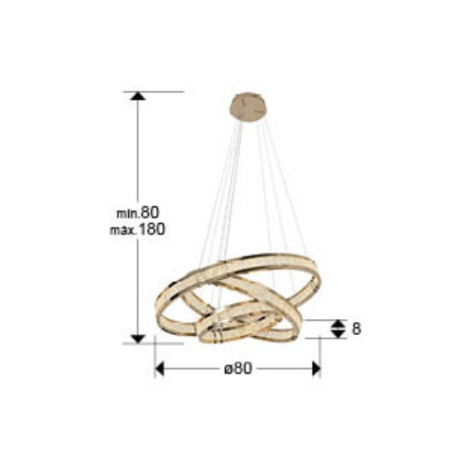 полилей 227292 LORIAN- LAMP 3 RINGS, GLOSS GOLDEN - Изображение 4