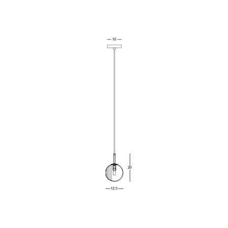 пендел 23059 PENDANT LIGHT 1XG9 MAX 5W METAL-GLASS, BLACK - Изображение 2
