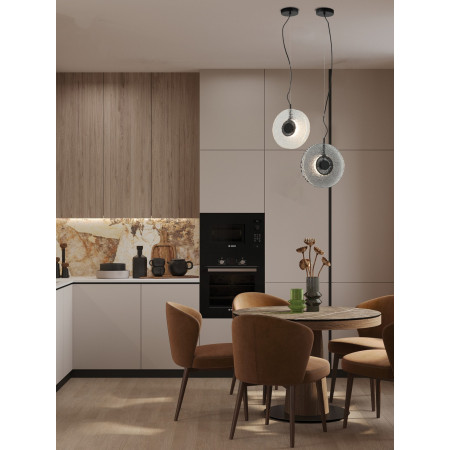 пендел 23072 PENDANT LED LIGHT 8W 3000K METAL-GLASS, BLAC - Изображение 2