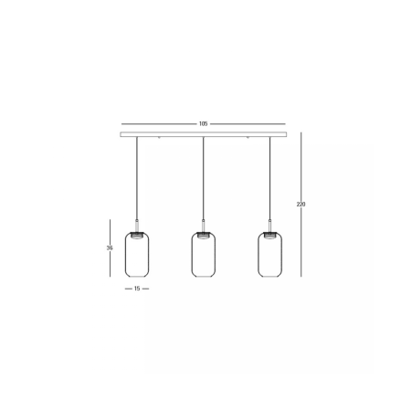 полилей 23232 LINE LED LIGHT 3X12W 3000K GLASS BLACK-GOLD - Изображение 4