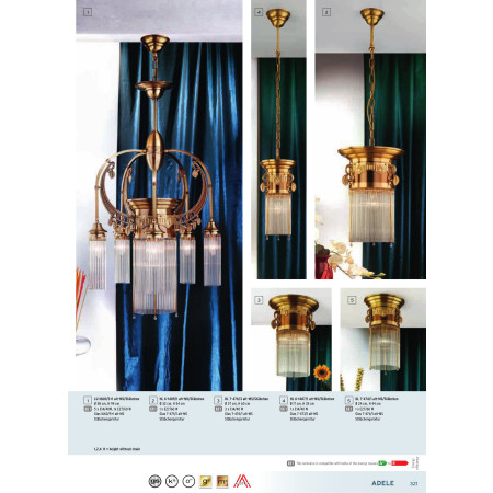 пендел HL 6-1487/1 alt-MS/Stabchen  (1xE14) - Изображение 1