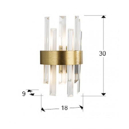 аплик 365093 GRACE WALL LAMP, 2L., GOLDEN - Изображение 5