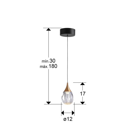 пендел 403467 CORINA - LAMP 1L BLACK-COPPER - Изображение 5