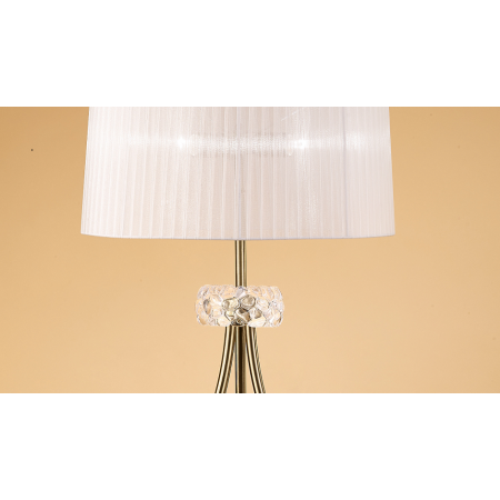 лампион / правостояща лампа 4738 Floor 3L Antique Brass/White Shade 3x13W E27