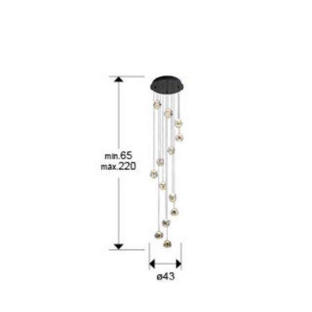 полилей 502368 ZARIA-LAMP 13L-BLACK/GOLD/CLEAR D60 DIMMABL - Изображение 4