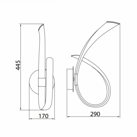 аплик 6726 WALL LED 18W/3000K CHROME + ACRYLIC - Изображение 2