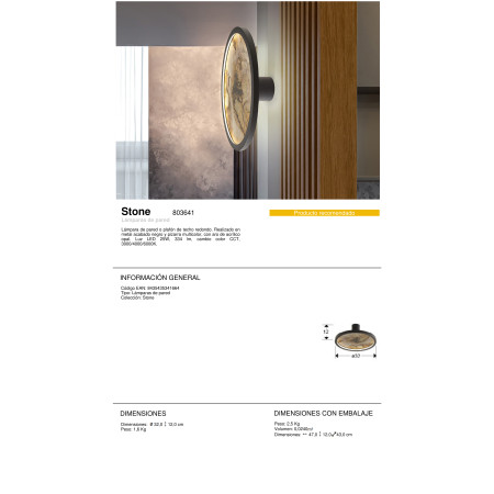 плафон, аплик 803641 STONE- WALL LAMP LED CCT-BLACK D30 - Изображение 8