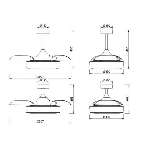 плафон 8220 ImitationWood 45W 2700K-5000K lm COIN FAN MIN - Изображение 4