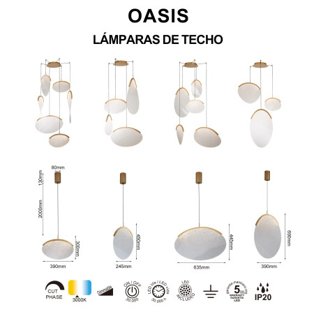 пендел 9649 Pend 12W/3000K Gold DIMABLE TRIAC OASIS - Изображение 5