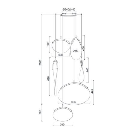 полилей 9644 Pend 80W/3000K Gold 6L DIMABLE TRIAC OASIS - Изображение 6