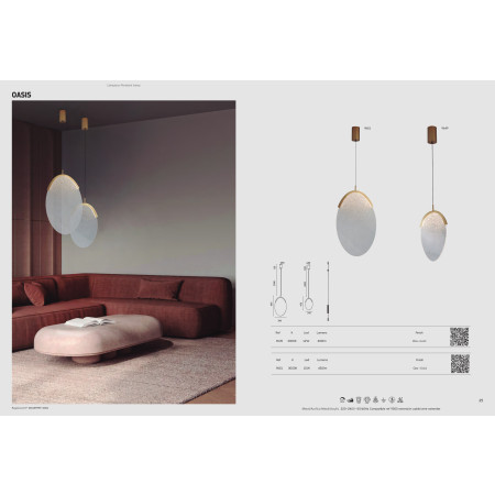 пендел 9649 Pend 12W/3000K Gold DIMABLE TRIAC OASIS - Изображение 7
