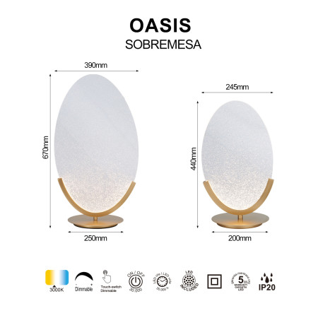 настолна лампа 9653 TL 12W/3000K Gold OASIS - Изображение 6