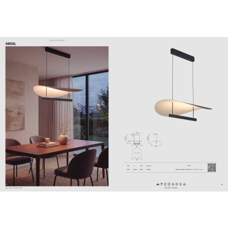 полилей 9657 Pendant 28W/3000K Walnut+Negro ABISAL - Изображение 8