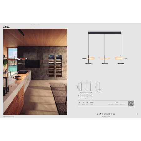 полилей 9660 Pend 3L Linea 32W/3000K Walnut+Negro ABISAL - Изображение 9