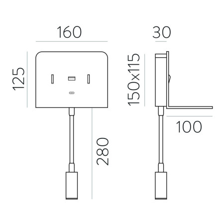 аплик, спот лампа A3836001N (Wall   LED 3000K Black) - Изображение 4