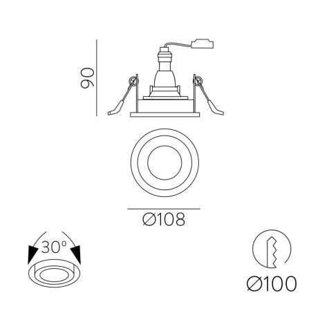 луничка / луна, спот лампа E3947080N - Изображение 3
