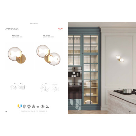 аплик 9553 Gold Wall Lamp 1L - Gold ANDROMEDA - Изображение 3