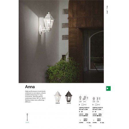 аплик, външна лампа ANNA AP1 SMALL NERO