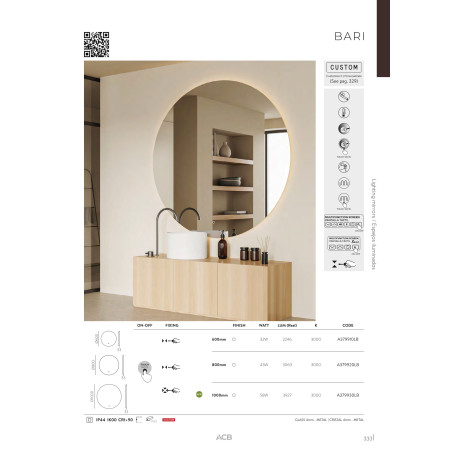 аплик A379920LB (Mirror/80cm LED 3000K) - Изображение 5