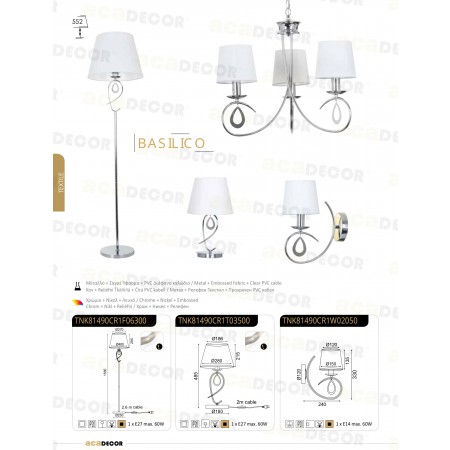 лампион / правостояща лампа TNK81490CR1F - Изображение 2