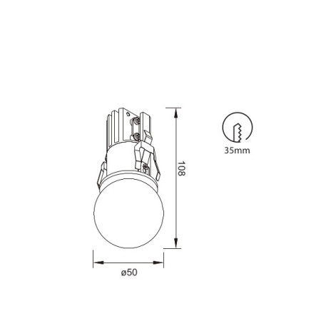 луничка / луна 8893 Recessed  7W IP44 3000K White - Изображение 3