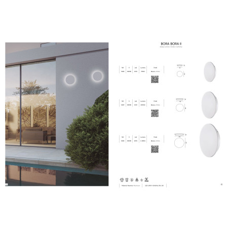 аплик, външна лампа 9630 LED Wall IP65 20W 3000K White BORA BORA II - Изображение 4
