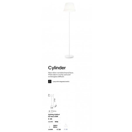 лампион / правостояща лампа CYLINDER PT2 BIANCO